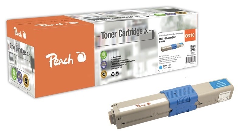 Toner Peach pre tlačiarne OKI, azúrová farba