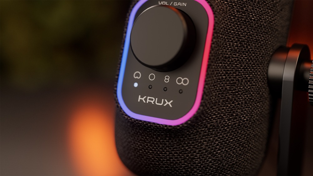 Mikrofón KRUX Empy s RGB podsvietením detail
