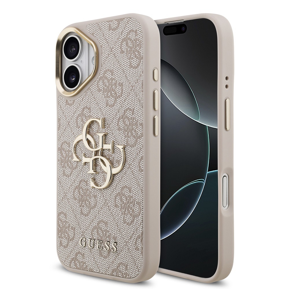 Kryt na mobil Guess PU Leather 4G Metal Logo Gold Frame MagSafe na Apple iPhone 17 ružový