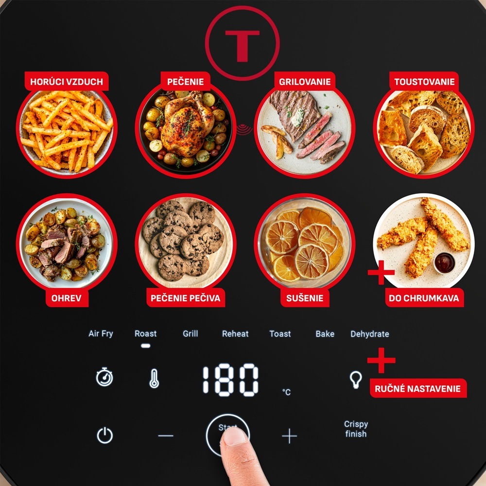 Fritéza teplovzdušná Tefal Easy Fry Infrared EY8328E0, 7 l sivá 8 rôznych pokrmov pripravených predinštalovanými programami fritézy Tefal EY8328E0 Infrared
