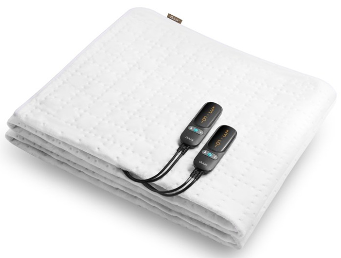 Vyhrievacia podložka Duux DXUB11 Snooze Fleece 200 × 140 cm v bielej farbe s dvoma ovládačmi