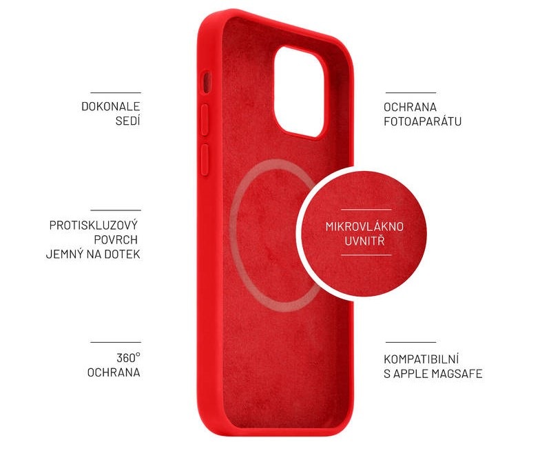 Kryt na mobil FIXED MagFlow s podporou MagSafe na Apple iPhone 14 Pro červený Kryt na mobil FIXED MagFlow s podporou MagSafe na Apple iPhone 14 Pro červený