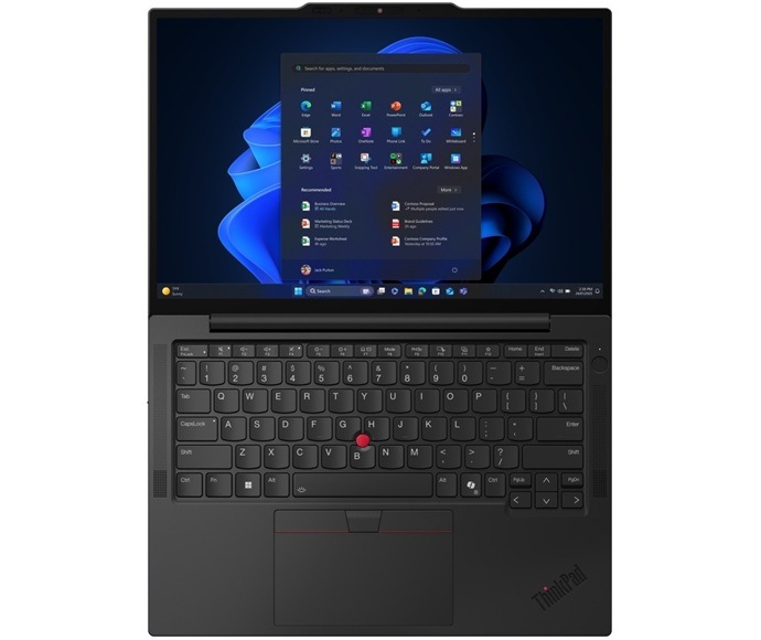 Notebook Lenovo ThinkPad X13 Gen 6 čierny Detail obrázku otvoreného notebooku.