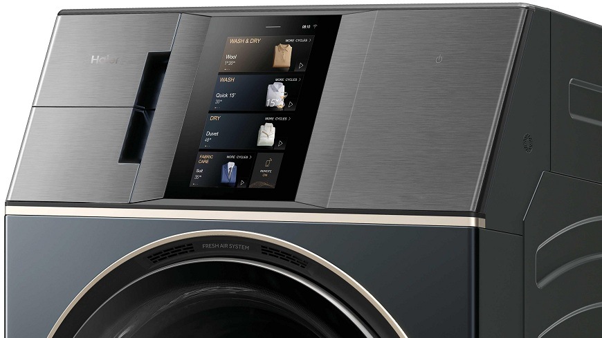 detail vrchnej polovice Práčky so sušičkou Haier HWD180BD12LGNU-S s ultra fresh air systémom