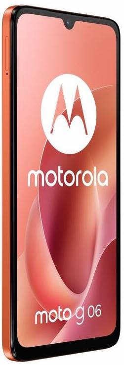 Motorola Moto G06 z bočného pohľadu, veľký 6,88″ displej s tenkými rámčekmi a kvapkovitým výrezom