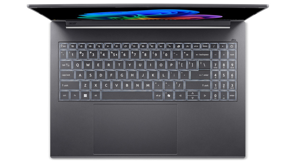 Notebook Acer Aspire 16 AI (A16-I71M-75KD) sivý 16" IPS displej s rozlíšením 1920 × 1200, 120Hz frekvenciou a antireflexnou úpravou ponúka pohodlný obraz.