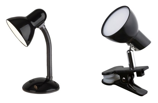 Set stolných lampičiek Rabalux s príkonom 40 a 5 W, čierna farba