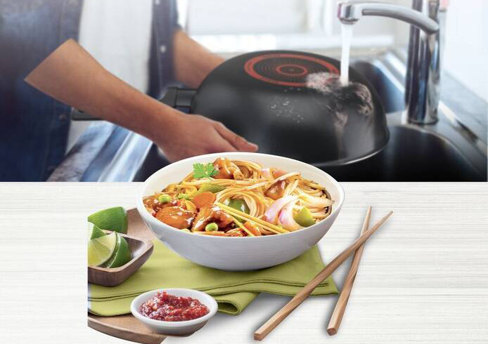 Panvica WOK Tefal Simply Clean B5671953, 28 cm