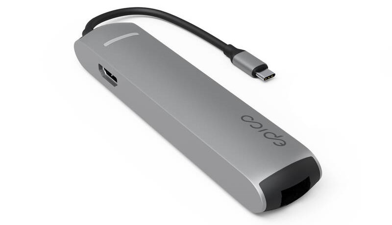 USB Hub Epico 6in1 Aluminium 8K USB-C / 1× USB-C, 2× USB 3.0, HDMI, microSD, SD - šedý