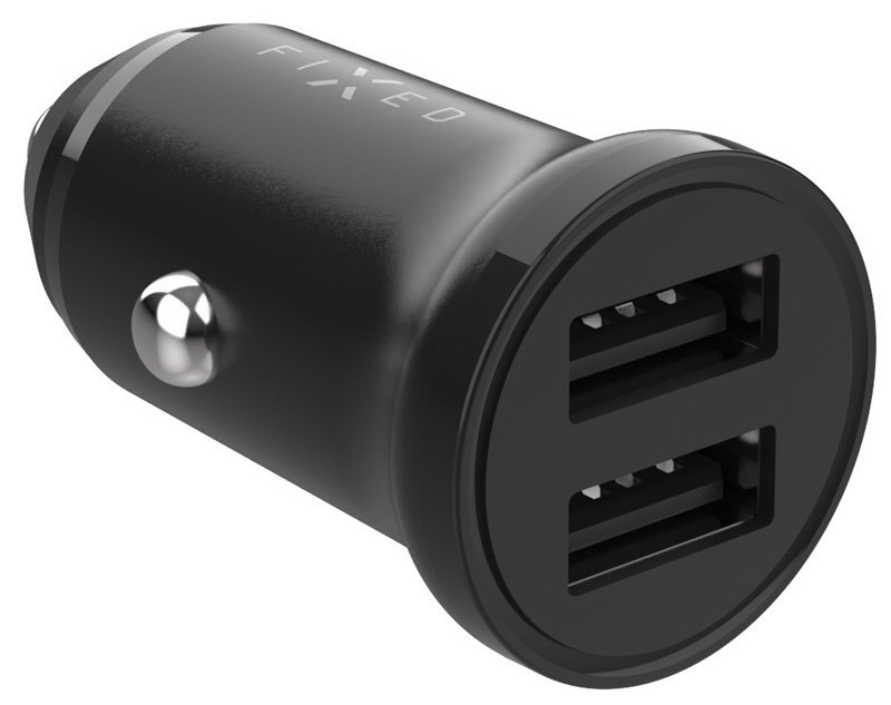 Adaptér do auta FIXED 2xUSB, 15W Smart Rapid Charge čierny