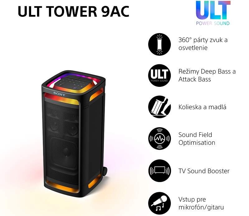 Párty reproduktor Sony ULT TOWER 9 AC čierny Párty reproduktor Sony ULT TOWER 9 AC čierny