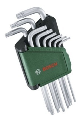 Súprava Torx kľúčov Bosch z kvalitnej ocele S2, matný chrómový povrch