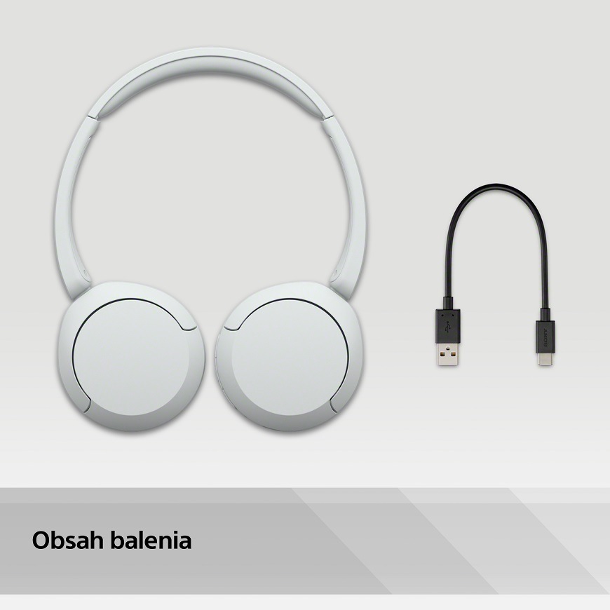Slúchadlá Sony WH-CH520, biela, obsah balenia