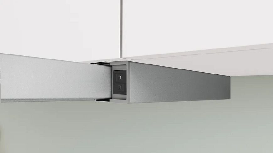 Kolískové prepínače na rýchlosť odťahu u výsuvného odsávača pár Bosch DFM064W55