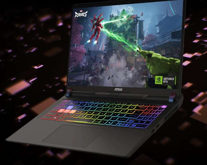 MSI Vector 16 HX AI má krásnu podsvietenú RGB klávesnicu