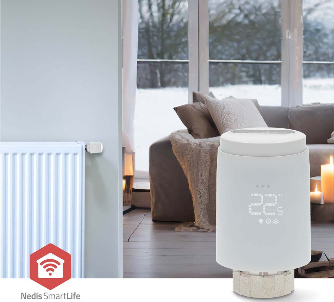 Bezdrôtová termohlavica Nedis SmartLife, Zigbee 3.0 Bezdrôtová termohlavica Nedis SmartLife Zigbee 3.0