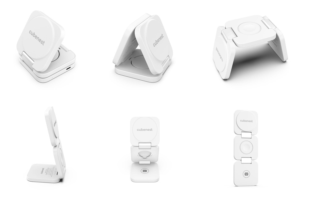 Bezdrôtová nabíjačka Cubenest E310 Pre 3v1 s podporou uchytenia MagSafe, 20 W sivá Bezdrôtová nabíjačka Cubenest E310 Pre 3v1 s podporou uchytenia MagSafe, 20 W sivá