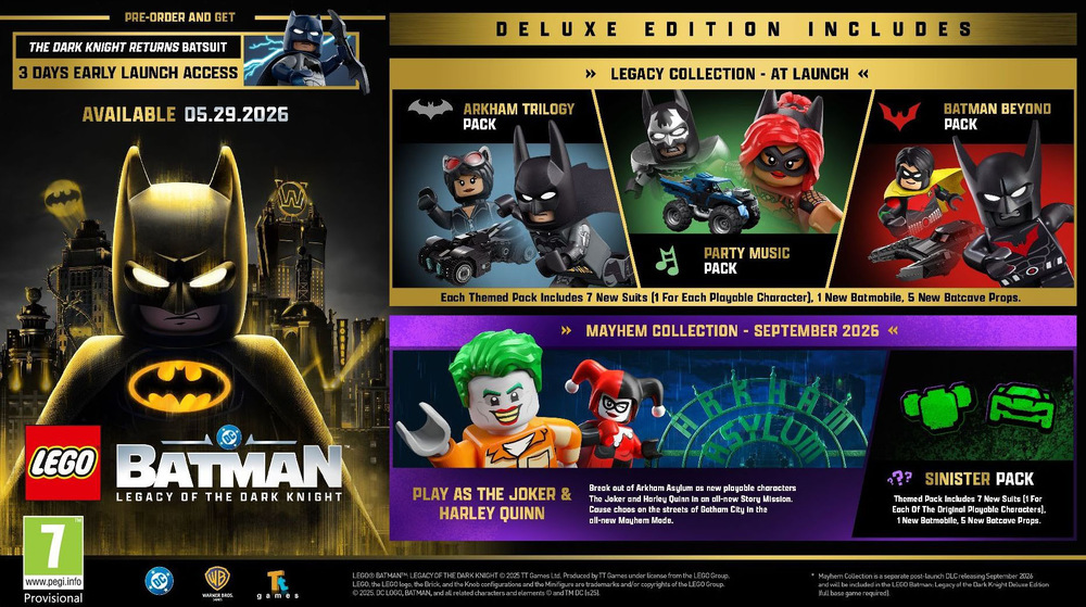 Hra Warner Bros Xbox Series X LEGO Batman: Legacy of the Dark Knight Deluxe Edition Grafika znázorňujúca výpočet obsahu hry LEGO Batman: Legacy of the Dark Knight Deluxe Edition.
