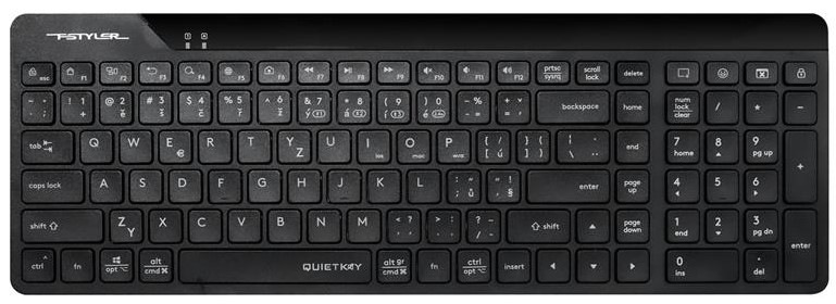 Klávesnica A4Tech FBK23 AS, CZ čierna