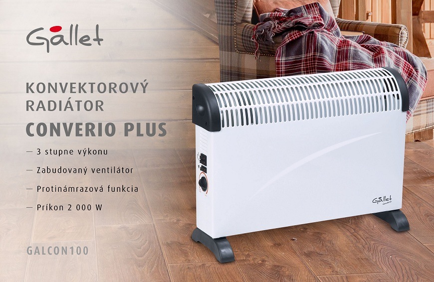 Teplovzdušný konvektor Gallet CON 100 biely Teplovzdušný konvektor Gallet CON 100 biely