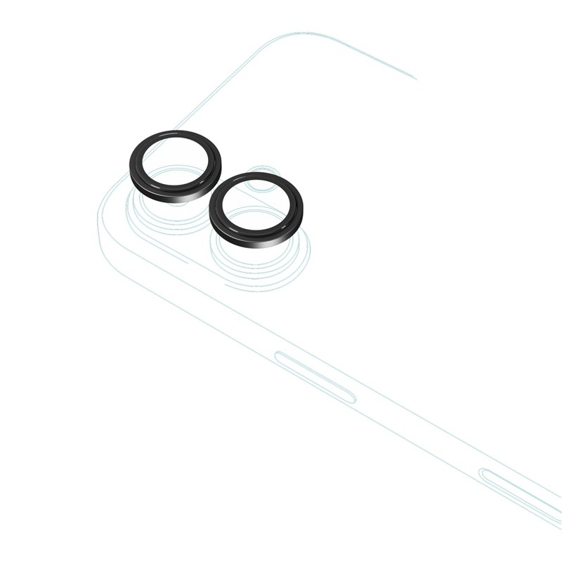 Ochranné sklo šošovky fotoaparátu Epico Aluminium Lens Protectors na Apple iPhone 17 čierne