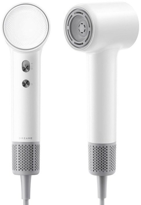 Fén Dreame Hair Mini White biely Detail ovládacích tlačidiel a ergonomického tela sušiča Dreame Hair Mini s minimalistickým dizajnom