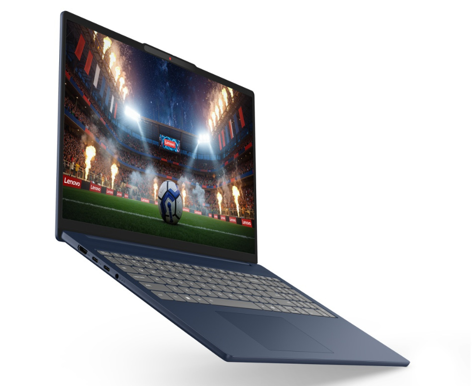 Notebook Lenovo IdeaPad Slim 5 16IPH11 sivý Otvorený a zapnutý notebook Lenovo IdeaPad Slim 5 16IPH11 otočený doprava