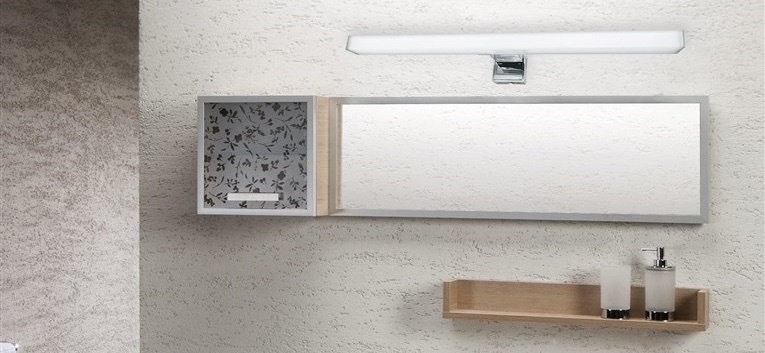 Nástenné svietidlo Top Light Oregon H60, 9W, 900lm, IP44, neutrálna biela biele/chróm