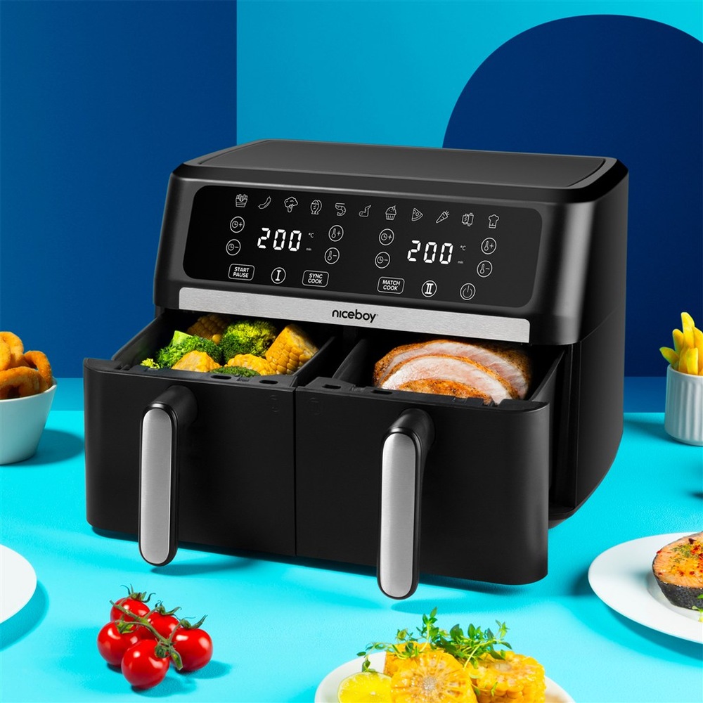 Fritéza teplovzdušná Niceboy AirFryer DUO čierna Fritéza teplovzdušná Niceboy AirFryer DUO čierna