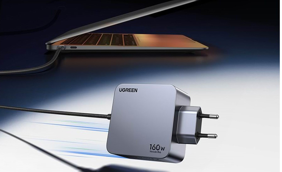 Nabíjačka do siete UGREEN Nexode 160 W GaN, 1x USB. 3x USB-C sivá Nabíjačka do siete UGREEN Nexode 160 W GaN, 1x USB. 3x USB-C - šedá