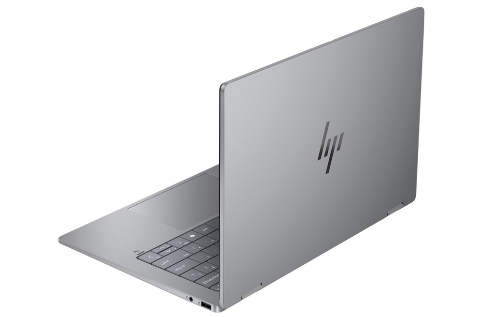 Notebook HP OmniBook X Flip NG AI PC 14-fm0433nc + Game Pass predplatné na 3 mesiace strieborný/sivý Notebook HP OmniBook X Flip NG AI 14-fm0433nc zozadu
