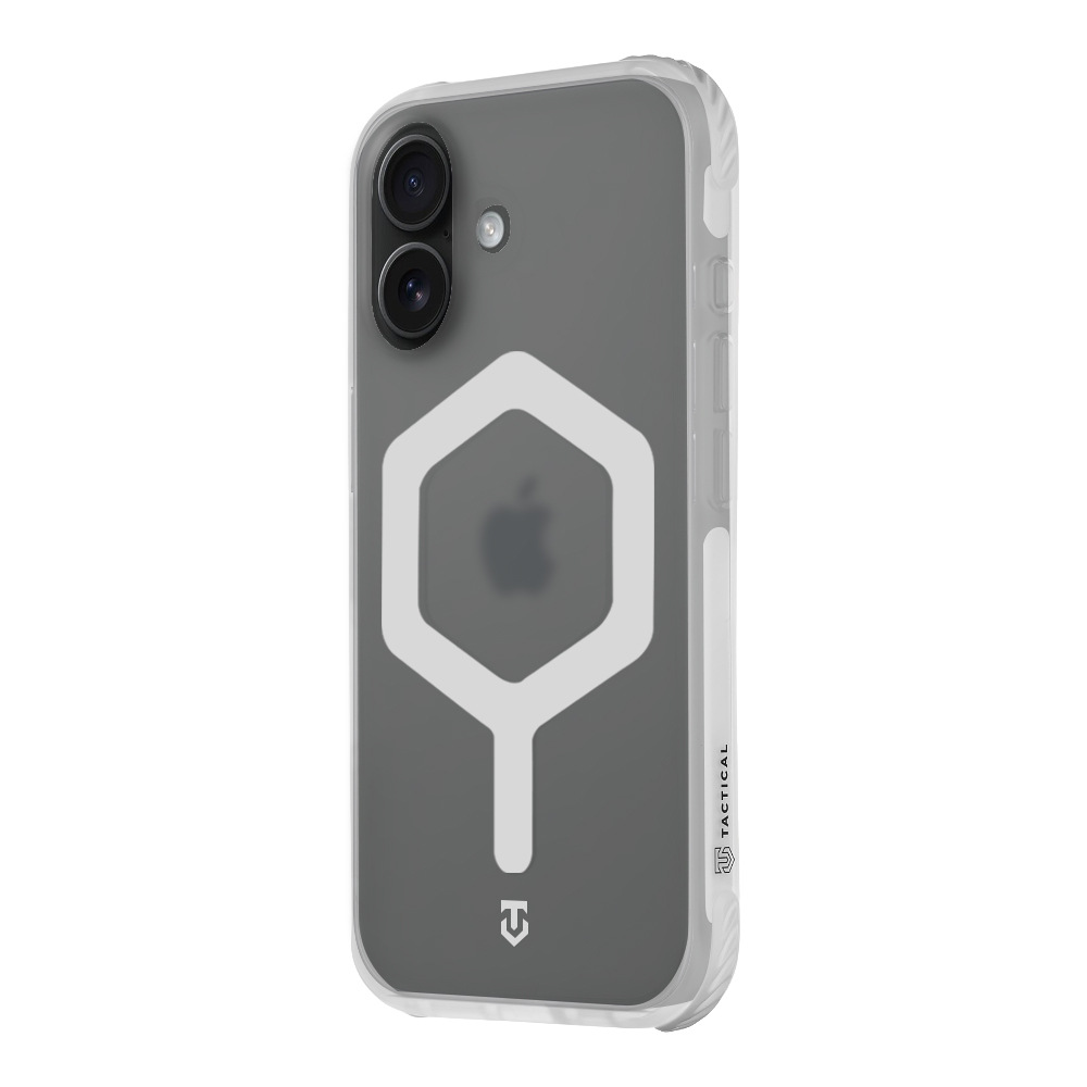 Kryt na mobil Tactical MagForce Hexagon na Apple iPhone 16 - biely/priehľadný