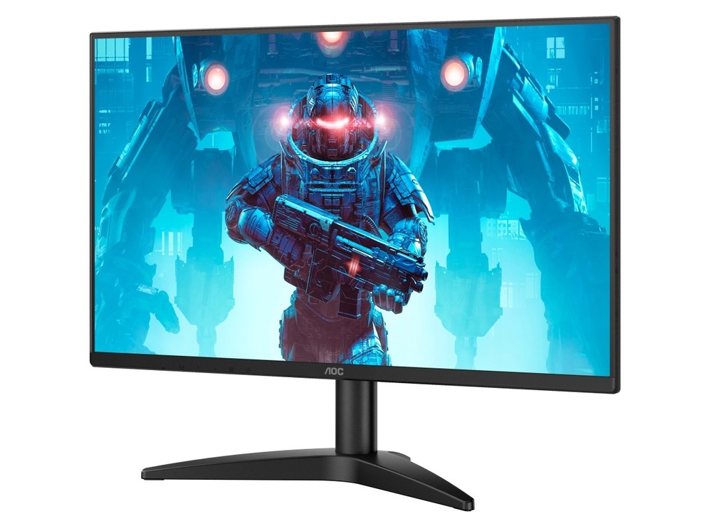 Monitor AOC 27B36X čierny Monitor AOC 24B36X 23.8" zapnutý s obrazom hry otočený doľava