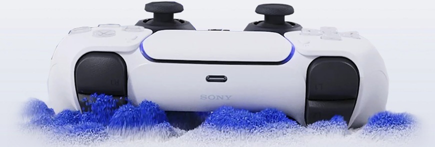 Bezdrôtový ovládač Sony DualSense pre PS5 - Rhythm Blue modrý Detail obrázku ovládača.