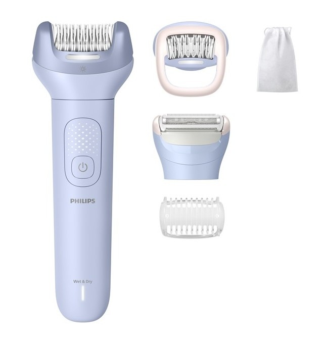 Epilátor Philips BRE709/00, modrá farba.