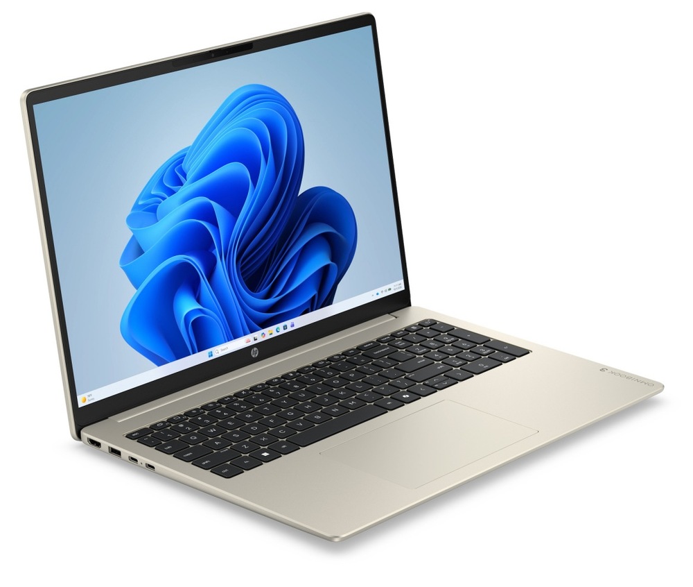 Notebook HP OmniBook 3 PC 16-bu0000ncx + Game Pass predplatné na 2 mesiace zlatý Užite si krásny obraz, ktorý vám sprostredkuje 16-palcový IPS displej s rozlíšením 2K a antireflexnou úpravou.