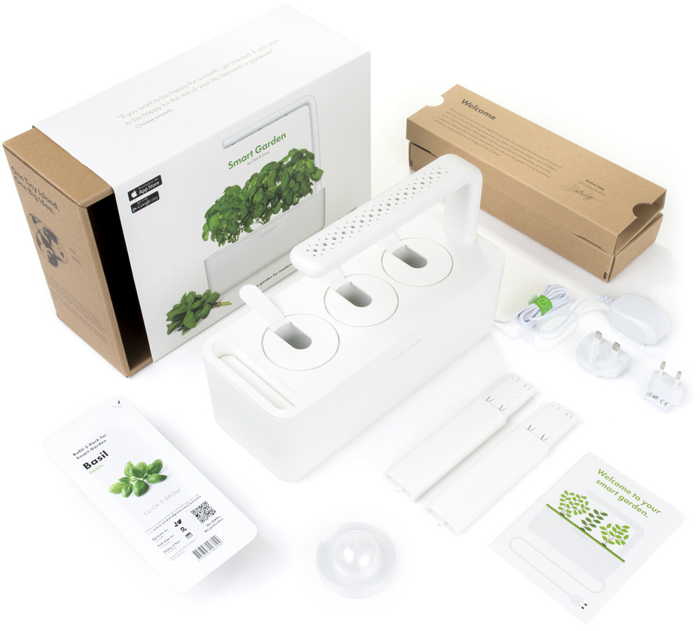 Inteligentný kvetináč Click and Grow Smart Garden 3 šalviová farba Chytrý kvetináč so všetkým príslušenstvom.