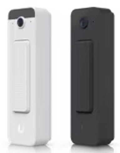 Videozvonček Ubiquiti UniFi Protect Doorbell Lite biely Biela a čierna varianta videozvonku Ubiquiti UniFi Protect Doorbell Lite vedľa seba