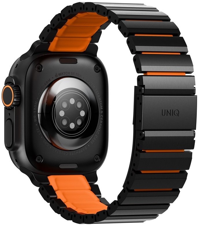 Remienok Uniq Strova Flex na Apple Watch 49/46/45/44 mm v čierno-oranžovom prevedení