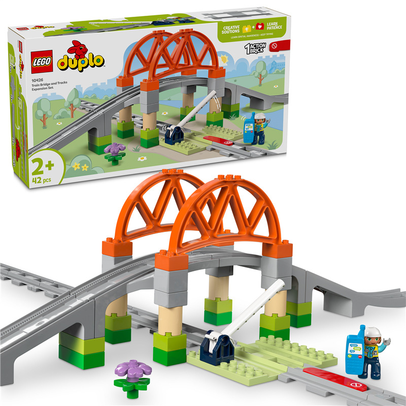 Stavebnica LEGO® DUPLO® 10426 Železničný most a koľaje – rozširujúca súprava