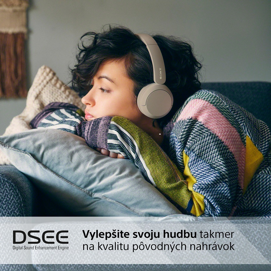 Slúchadlá Sony WH-CH520 béžová Slúchadlá Sony WH-CH520, béžová, technológia DSEE