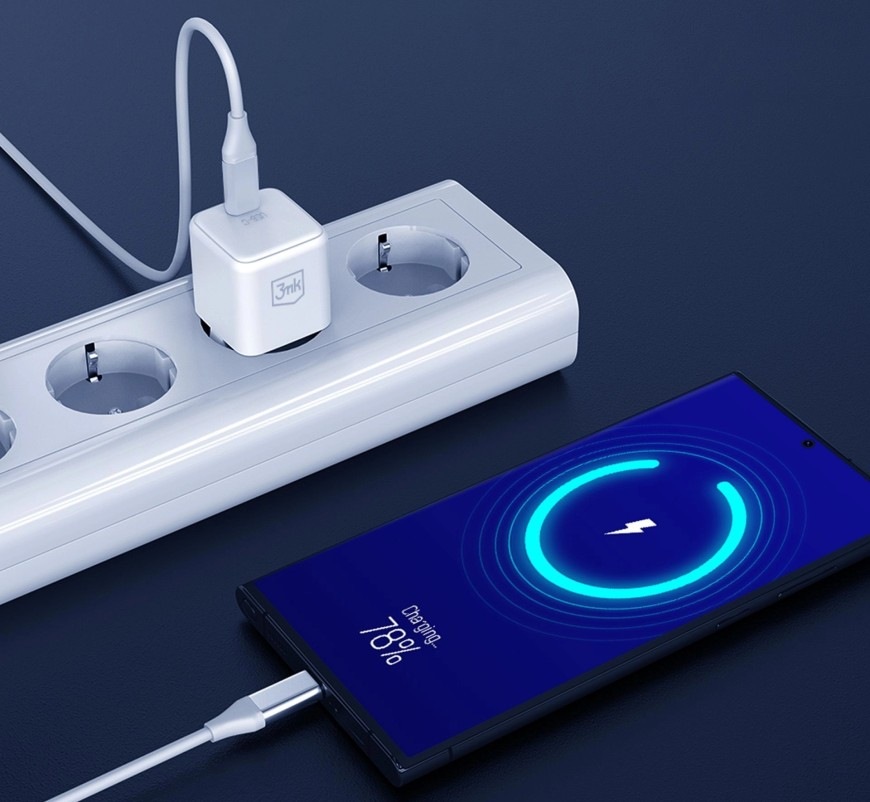 Nabíjačka do siete 3mk Hyper USB-C 25W PD + USB-C kábel biela Nabíjačka do siete 3mk Hyper USB-C 25W PD nabíja mobilný telefón