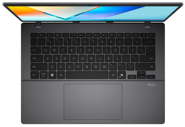 Klávesnica ASUS Vivobook S14 bez numerickej časti s rozmerným touchpadom