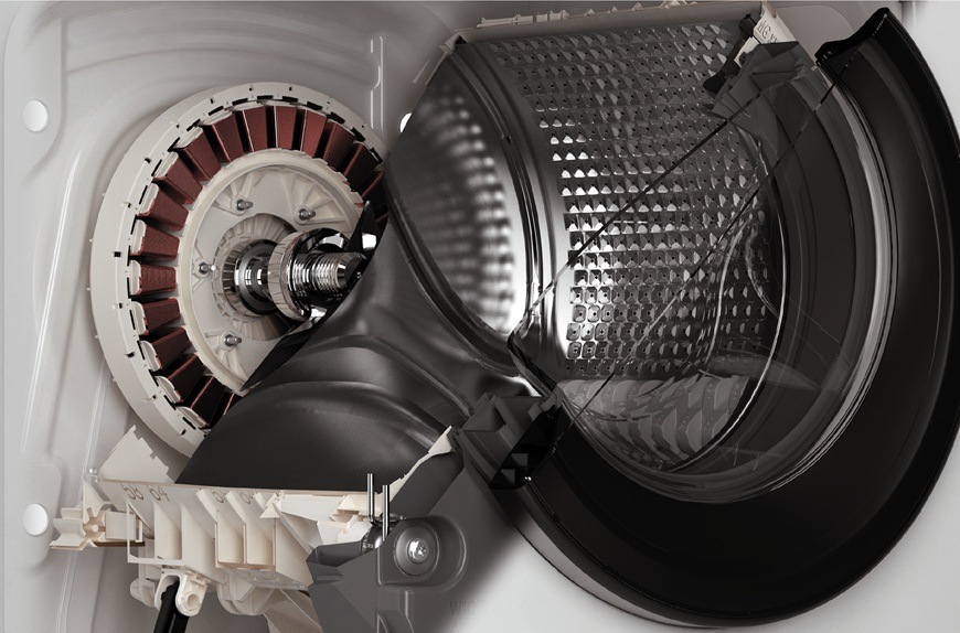 Práčka Whirlpool TW621DBSWEE biela Detail obrázku invertorového motora.