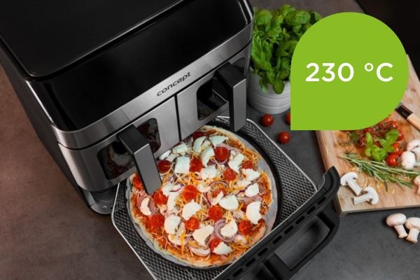 Fritéza teplovzdušná Concept FR9000 PIZZA TRIO 18,5 l čierna/nerez FR9000 Pizza Trio