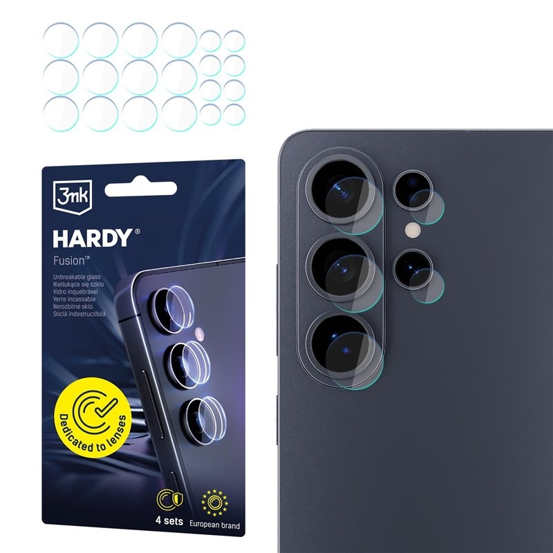 Ochranné sklo šošovky fotoaparátu 3mk Samsung Galaxy S26 Ultra - Hardy Fusion Lens Protection - priehľadné