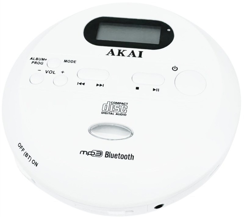 Discman Akai ACDP-100 v bielom dizajne