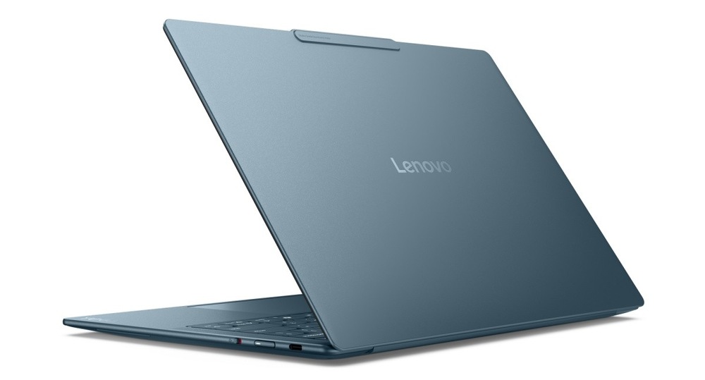 Notebook Lenovo Yoga Slim 7 14AGP11 modrý Pootvorený notebook Lenovo Yoga Slim 7 14AGP11 zozadu