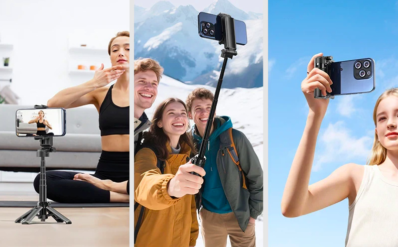 Statív Rollei Easy Creator SmartGrip pri videohovoroch, skupinových fotografiách a natáčaní z ruky