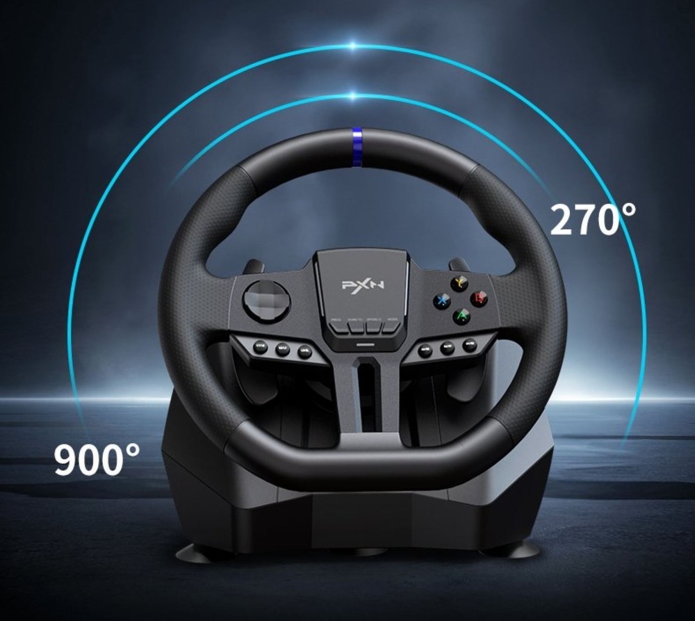 Volant PXN V900 Gen2 Bundle, PC, Switch, PS3/4, Xbox One/X/S series čierny PXN V900 Gen2 Bundle umožňuje nastaviť uhol otáčania